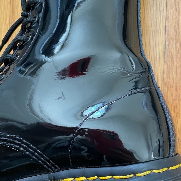Dr Martens 1460 Black Patent Leather Combat Boots Women Size 8 - Picture 5 of 16